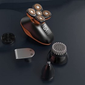 Rasoir électrique pour homme, tête chauve, rasoir électrique rechargeable avec écran LCD numérique, barbe, nez, oreilles, poi