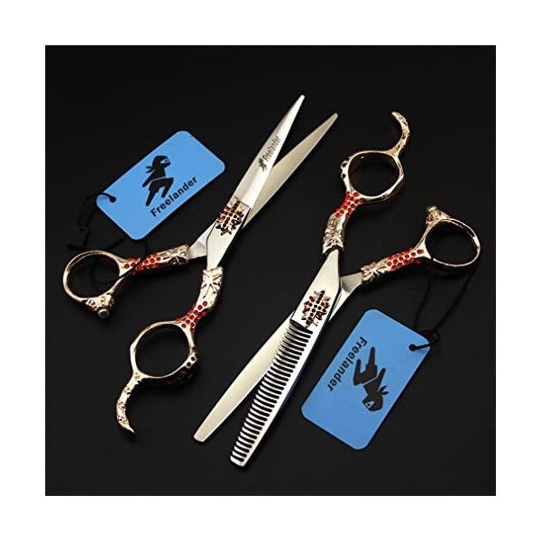 KOAIEZ 6,0 Pouces Gold 440C Salon Professionnel Barber Barber Ciseaux De Coiffure, Outils De Cisaillement De Coiffure De Coup