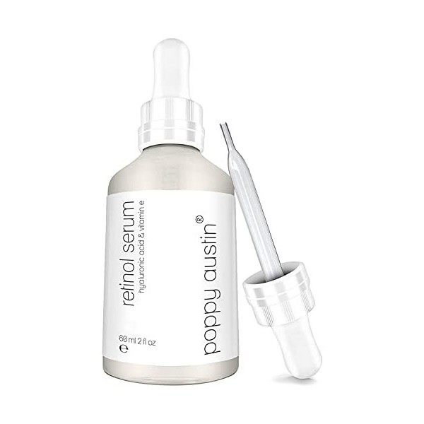 Poppy Austin Serum Retinol 2,5% - 60ml - Bio, Vegan, & Sans Cruauté - Retinol Serum Visage, Vitamine E, Acide Hyaluronique, H...