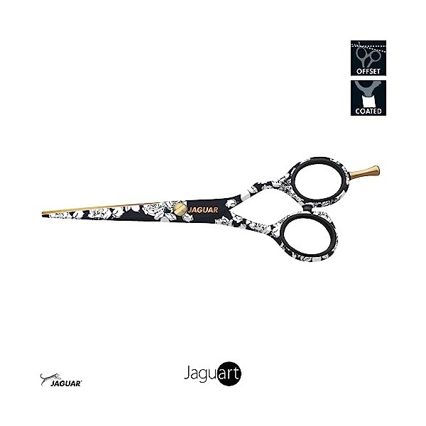 JAGUAR Ciseaux à cheveux JaguART MYSTIC ROSE 5.5" | Ciseaux de coiffeur en design offset | Revêtement high-tech anti-allergén