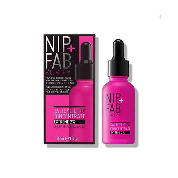 Nip + Fab Salicylic Acid Concentrate Extreme 2% | Sérum à lAcide Salicylique | Niacinamide | Acide BHA | Vitamine B3 | Lissa