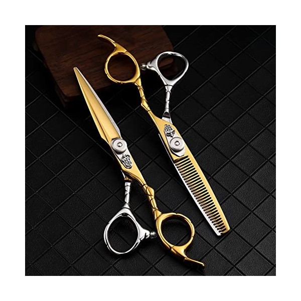 Ciseaux de coiffeur Ciseaux de coupe de cheveux, 6,0 pouces 440C Ciseaux professionnels en acier Coiffeur Coiffeur Outils de 