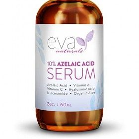 Eva Naturals Sérum Visage à lAcide Azelaique 10% - Sérum Acide Hyaluronique Visage et Acide Azélaïque - Sérum Niacinamide - ...