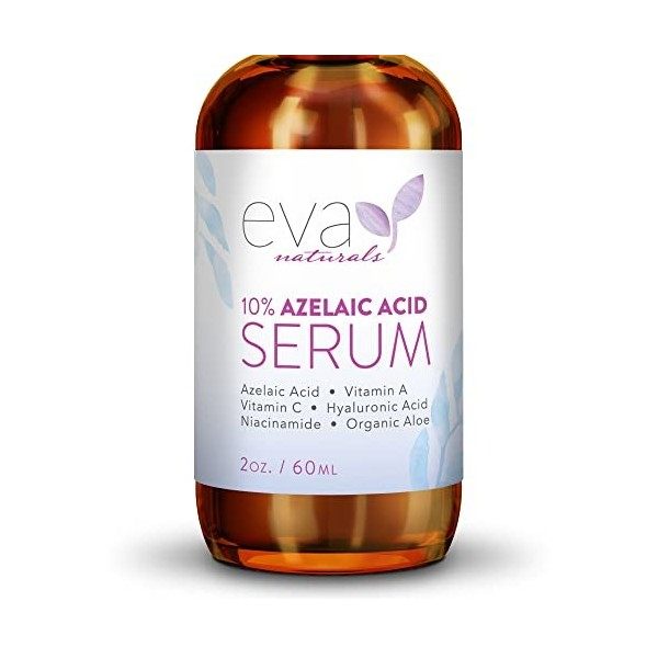 Eva Naturals Sérum Visage à lAcide Azelaique 10% - Sérum Acide Hyaluronique Visage et Acide Azélaïque - Sérum Niacinamide - 