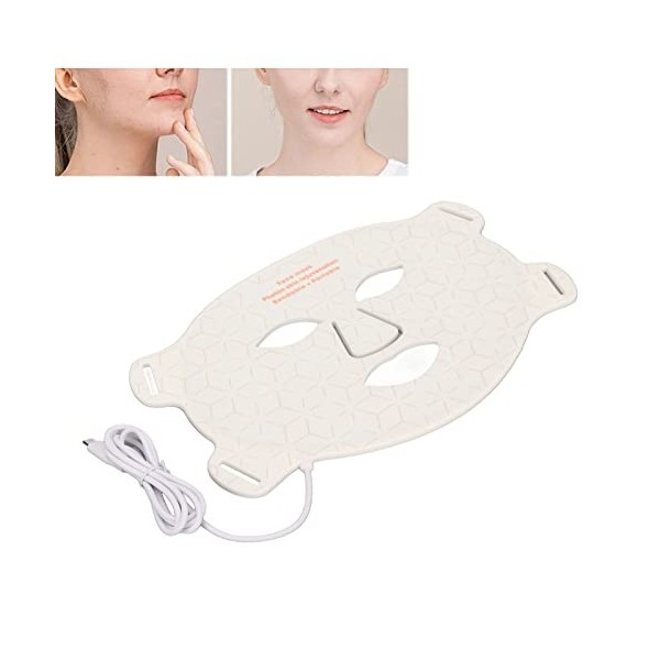 Appareil de beauté à LED, Appareil de Visage à Lumière LED, Blanc 4 Oreilles beauté LED Couleurs Appareil de Lumière Rajeunis