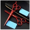 Kits de Ciseaux de Coupe de Cheveux, Ciseaux de Coiffure de Peinture Rouge de 6 Pouces, Ensemble de Ciseaux de Coiffure Profe