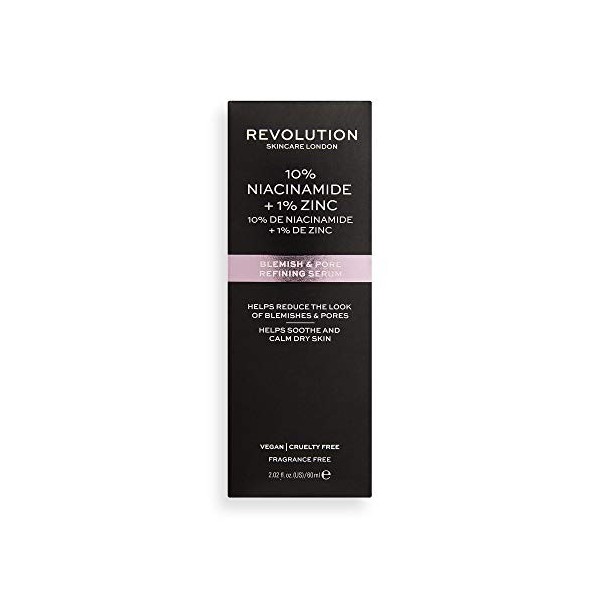 Revolution Skincare London, 10% Niacinamide and 1% Zinc Blemish & Pore, Sérum, Super-dimensionné, 60ml