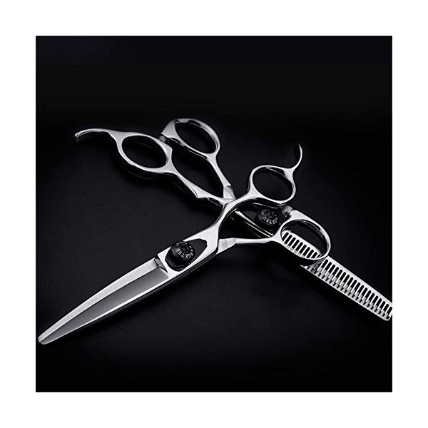 WYGC Scissors Ciseaux Coiffure Professionnel Tranchant Acier Inoxydable Régulateur Noir Combinaison Set Coupe Nette et précis