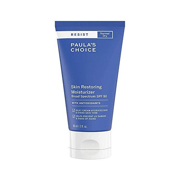 Paula’s Choice RESIST Anti Âge Crème de Jour Réparatrice SPF 50 - Crème Solaire Hydratante Visage Illumine le Teint et Protèg...