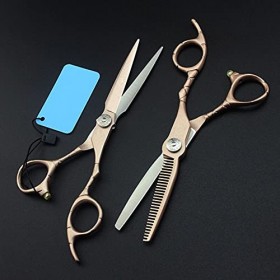 ciseaux de coiffeur Ciseaux de coupe de cheveux, 6 pouces japon 440c or rose rétro ciseaux de salon de coiffure coupe ciseaux