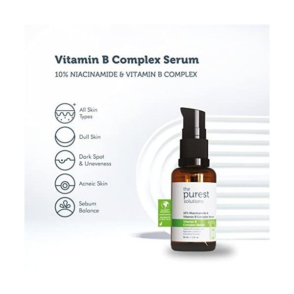 The Purest Solutions Vitamin B Complex Serum Niacinamide 10% + Vitamin B Complex - Anti-Sensitization, Anti-Redness, Restor C...