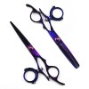 ciseaux de coiffeur Ciseaux de coupe de cheveux, 6.0inchs Rotation 720 Handed Ciseaux à dents droites professionnels Kit de c
