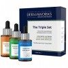 DERMAWORKS Coffret Cadeau Femme Serums Soin Visage 3x30ml: Serum Vitamine C 20%, Retinol et Acide Hyaluronique. Anti-rides, É...