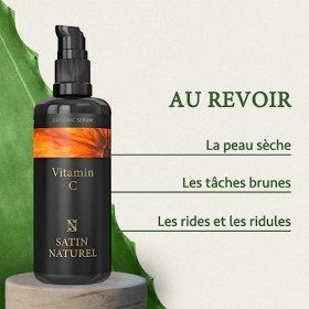 Serum Vitamine C + Acide Hyaluronique BIO 100ml - Serum Visage Illuminateur de Teint - Anti Taches & Hydratant pour une Peau ...