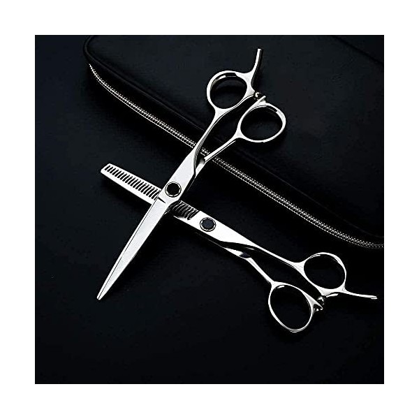 Ciseaux de barbier Ciseaux de barbier en acier inoxydable 6,0 pouces Coupe de cheveux amincissante portant des ciseaux à chev