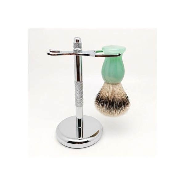 KJYR Portatif Supports de Brosse de Rasoir en Acier Inoxydable pour Hommes, Porte-Brosse de Rasage pour Cheveux de Blaireau a