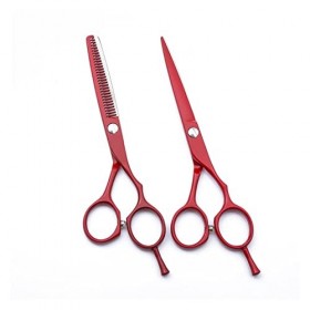 zmigrapddn Ciseaux de Coupe de Cheveux, Ciseaux de Coiffure Professionnels Ciseaux Rouges de 6 Pouces Ciseaux damincissement