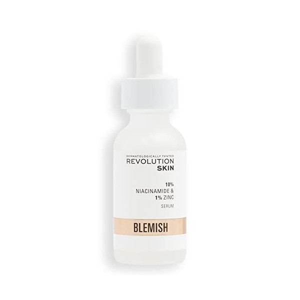 Revolution Skincare London, 10% Niacinamide and 1% Zinc Blemish & Pore, Sérum, 30ml Crème Jour et Nuit