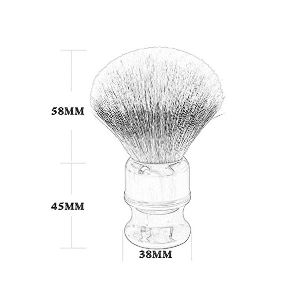 AnSafe Blaireau Fait Main Haute qualité Barbe Mousse Brosser Poignée en résine Homme Compact Brosse de Rasage Humide