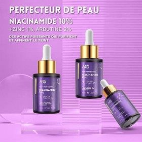ANAiRUi Sérum pour le Visage à la Niacinamida, à la Vitamine B3, au Zinc, à lArbutine, Anti-Vieillissement & Rides, Anti-Tac