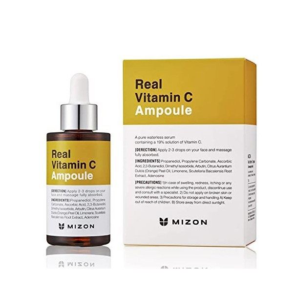 [Mizon] Sérum Visage à la Vitamine C, Vitamine C Pure, Sans Eau Ajoutée, 10 Ingrédients, Traitement de Correction du Teint, N...