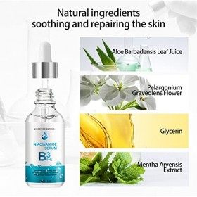 Sérum Niacinamide pour le Visage, Sérum Niacinamide 10% Sérum Hydratant Anti-Âge du Visage Essence pour la Peau avec de lAci ...