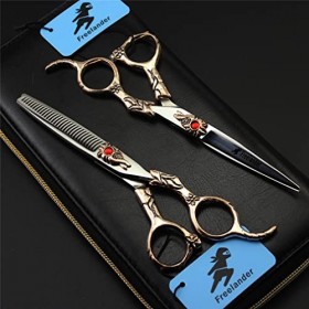 KOAIEZ 6,0 Pouces Gold 440C Salon Professionnel Barber Barber Ciseaux De Coiffure, Outils De Cisaillement De Coiffure De Coup