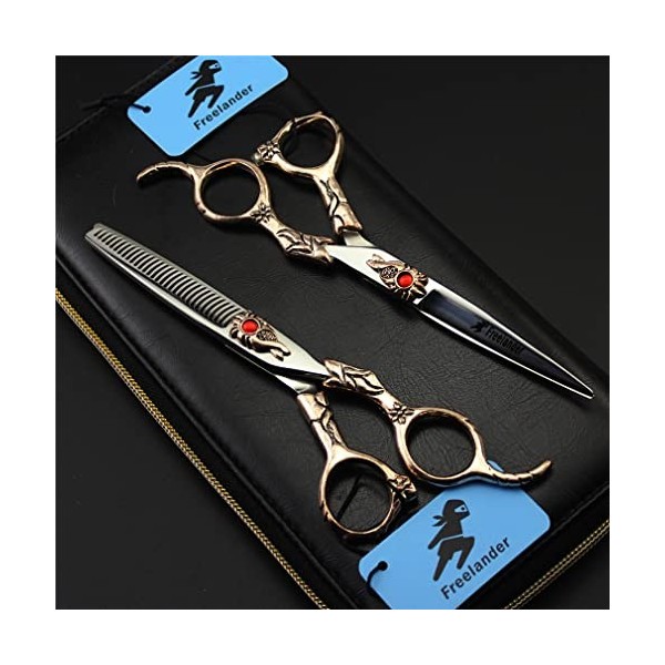 KOAIEZ 6,0 Pouces Gold 440C Salon Professionnel Barber Barber Ciseaux De Coiffure, Outils De Cisaillement De Coiffure De Coup