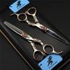 KOAIEZ 6,0 Pouces Gold 440C Salon Professionnel Barber Barber Ciseaux De Coiffure, Outils De Cisaillement De Coiffure De Coup