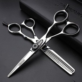 Ciseaux pour Animaux de Compagnie 5,5 Pouces Coiffeur Professionnel Ensemble de Ciseaux de Coiffure Salon de Coiffure Ciseaux...