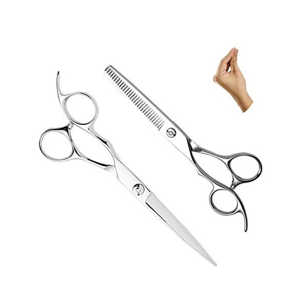 JMOMC Ciseaux de Coupe de Cheveux pour gaucher Ensemble de Peigne Salon de Coiffure Professionnel/Maison Ciseaux de Coiffeur 