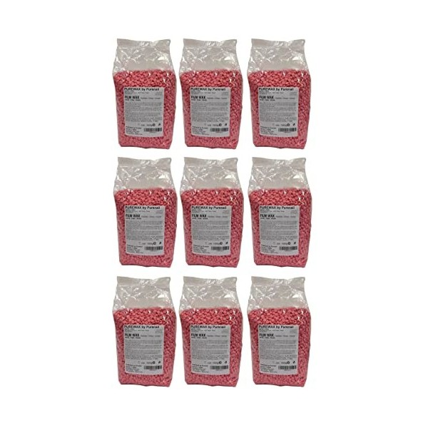 BeautyfulCenter | Purewax | 9 KG de Perles de cire à épiler pelable ROSE, épilation sans bande - 9 X 1 KG, TOP PROMO