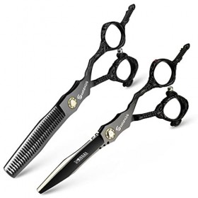 KOAIEZ Black Professionnel De 6,0 Pouces 440C en Acier Inoxydable Ciseaux De Coiffure, Outils De Cisaillement De Coiffeur À S