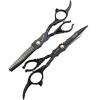 KOAIEZ Black Professionnel De 6,0 Pouces 440C en Acier Inoxydable Ciseaux De Coiffure, Outils De Cisaillement De Coiffeur À S