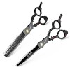 KOAIEZ Black Professionnel De 6,0 Pouces 440C en Acier Inoxydable Ciseaux De Coiffure, Outils De Cisaillement De Coiffeur À S