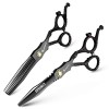 KOAIEZ Black Professionnel De 6,0 Pouces 440C en Acier Inoxydable Ciseaux De Coiffure, Outils De Cisaillement De Coiffeur À S