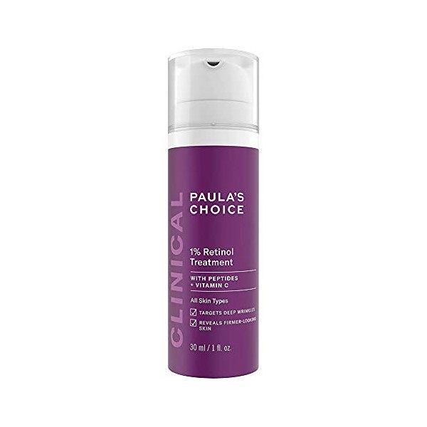 Paulas Choice CLINICAL 1% Retinol Sérum - Anti Âge Traitement Visage - Créme Réduit les Taches Brunes & Rides - Vitamine C & ...