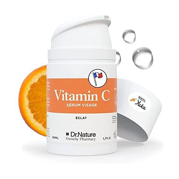Serum Vitamine C Anti Tache et Cicatrice pour Peaux Sensibles - Serum Anti Taches Brunes Visage et Anti Rides 50 ML - 100% YU...