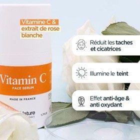 Serum Vitamine C Anti Tache et Cicatrice pour Peaux Sensibles - Serum Anti Taches Brunes Visage et Anti Rides 50 ML - 100% YU...