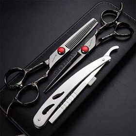 XINGYU Ciseaux de Coiffure Outil de Conception de Cheveux Ciseaux de Coiffeur Ensemble Noir 3 pièces