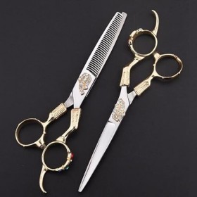 Ciseaux de coupe de cheveux, 15,2 cm VG10 japonais en acier inoxydable 440 C pour salon de coiffure