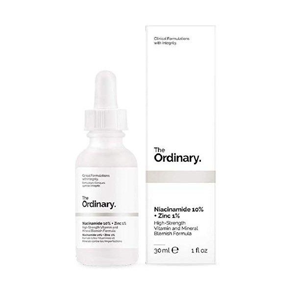 THE ORDINARY Lot de 2 sérums anti-imperfections avec 10 % de niacinamide et 1 %, de zinc 30 ml Crème Jour et Nuit