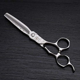 Outils de coupe des cheveux Ciseaux de coiffure for coiffeurs haut de gamme, 30 pouces, 6 dents pour femme Color : Silver 