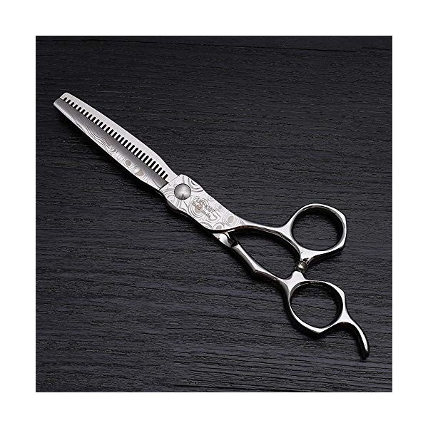 Outils de coupe des cheveux Ciseaux de coiffure for coiffeurs haut de gamme, 30 pouces, 6 dents pour femme Color : Silver 