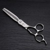 Outils de coupe des cheveux Ciseaux de coiffure for coiffeurs haut de gamme, 30 pouces, 6 dents pour femme Color : Silver 