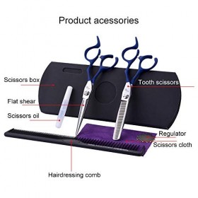 DIHAO Ensemble de Ciseaux de Coiffeur, Ciseaux Coiffure Professionnel Kit Ciseaux à Cheveux Professionnels et Ciseaux à effil