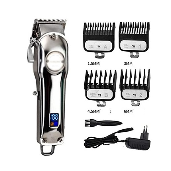 QZH Tondeuse à Cheveux Professionnelle Tondeuse à Cheveux Rechargeable Tout en métal pour Hommes de barbier Rasoir à Barbe él