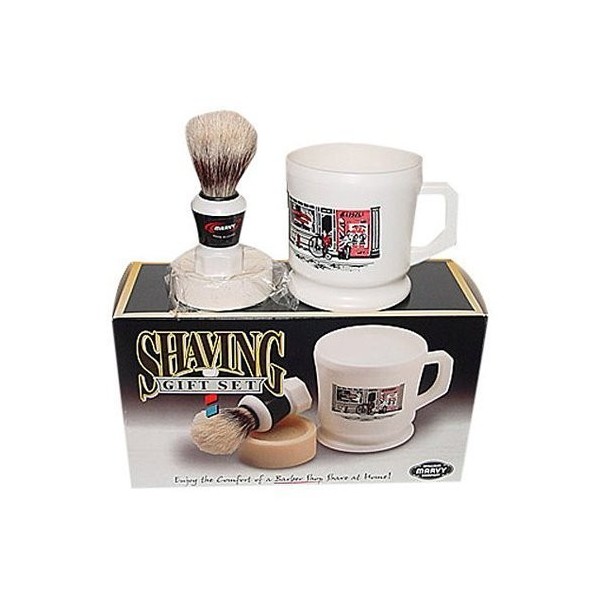Marvy Shaving Gift Set Contains Mug, Brush, And Soap by Marvy