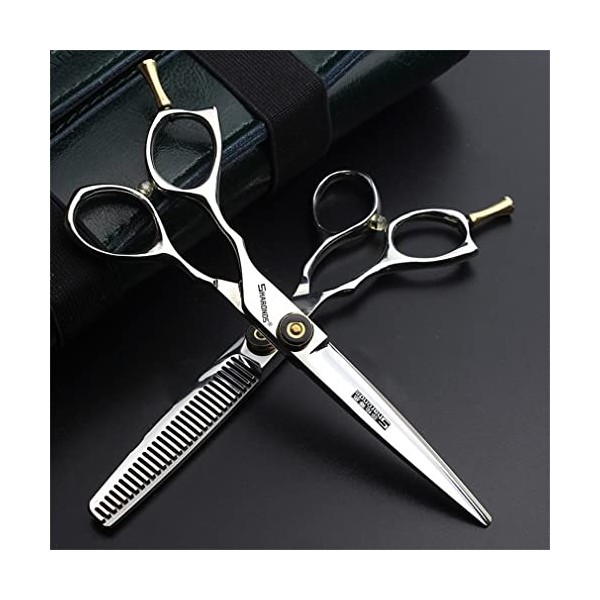 KOAIEZ Ensembles De Ciseaux De La Main De La Main De Cheveux Professionnels Argent , Outils De Cisaillement De Cisaillement 