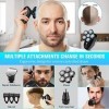 Rasoir de tête pour homme, rasoir électrique 6 en 1 pour homme - Rasoir électrique sans fil pour homme IPX7 - Étanche IPX7 - 